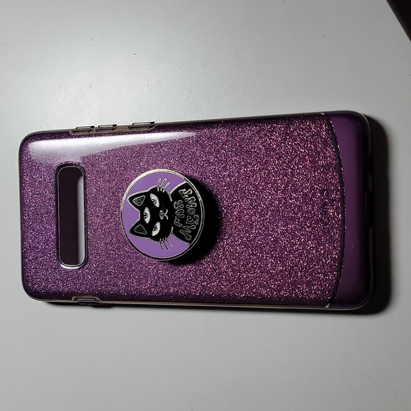 i-Blason Other - Samsung S10 Plus i-Blason Cosmo Series Purple SparklePhone Case & Cat Pop Socket